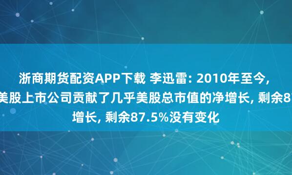 浙商期货配资APP下载 李迅雷: 2010年至今, 头部12.5%的美股上市公司贡献了几乎美股总市值的净增长, 剩余87.5%没有变化