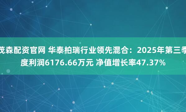 茂森配资官网 华泰柏瑞行业领先混合：2025年第三季度利润6176.66万元 净值增长率47.37%